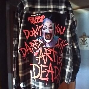 upcycled flannel shirt w/ custom ICE NINE KILLS back patch